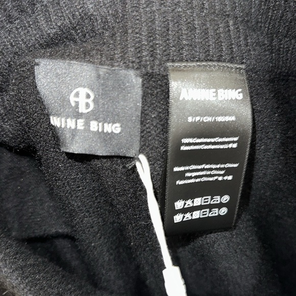 Anine Bing 100% Cashmere Black Angie Lounge Joggers Size Small - Picture 12 of 12